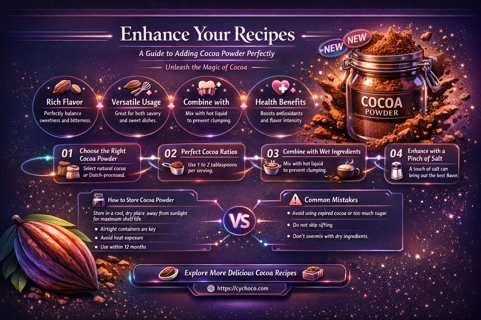 how to add cocoa powder to a recipe