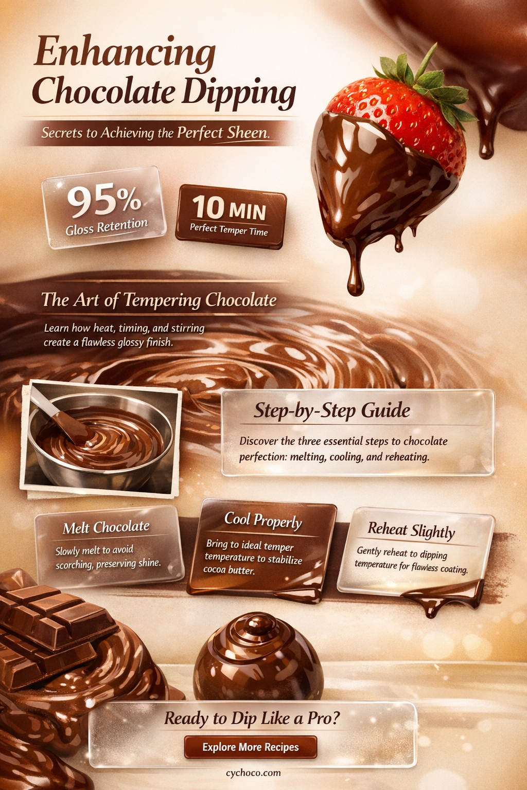 what add sheen to melted chocolate for dipping
