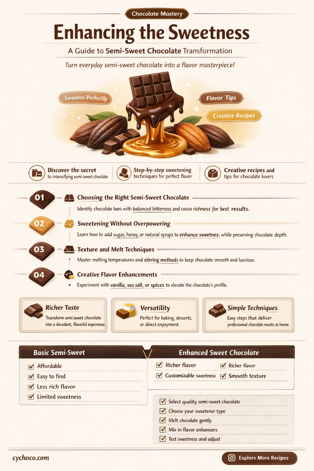 how to make semi sweet chocolate sweeter