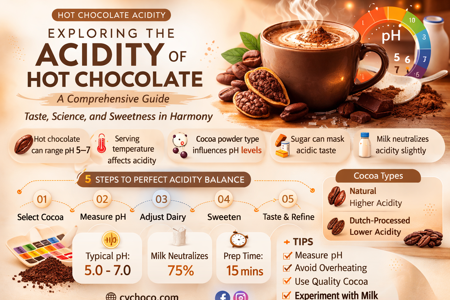 is hot chocolate acidic