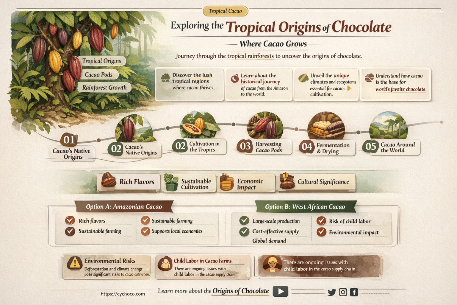 where does chocolate grow