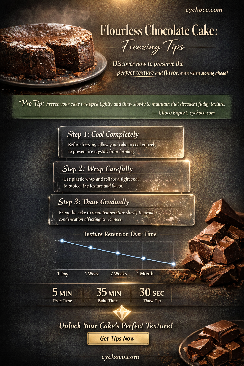 can flourless chocolate ccake be frozen