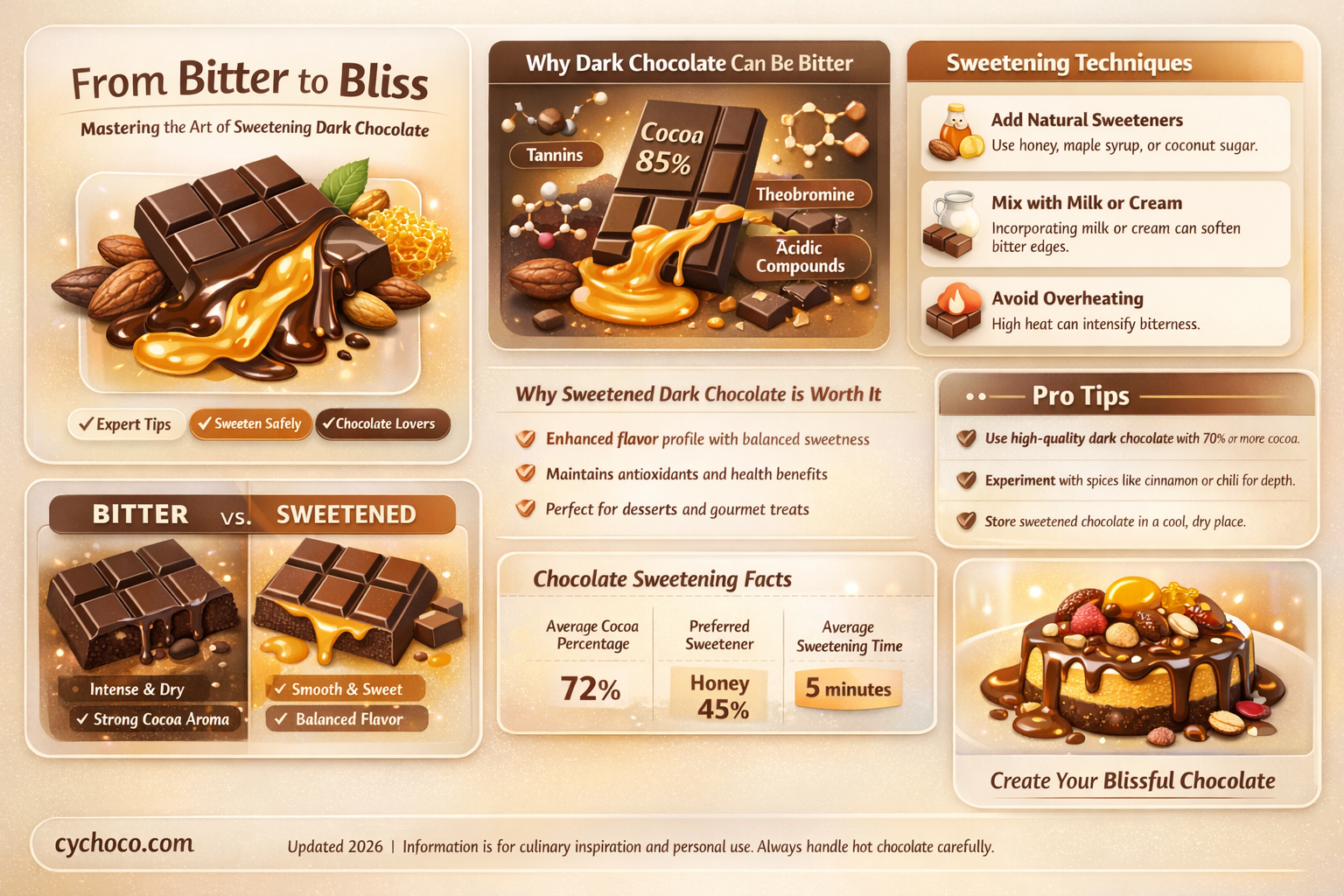 how to sweeten dark chocolate