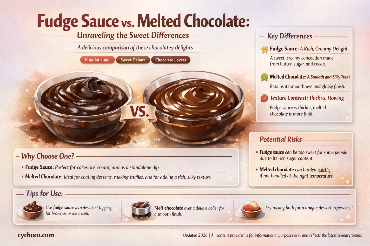is there a difference between fudge sauce and melted chocolate