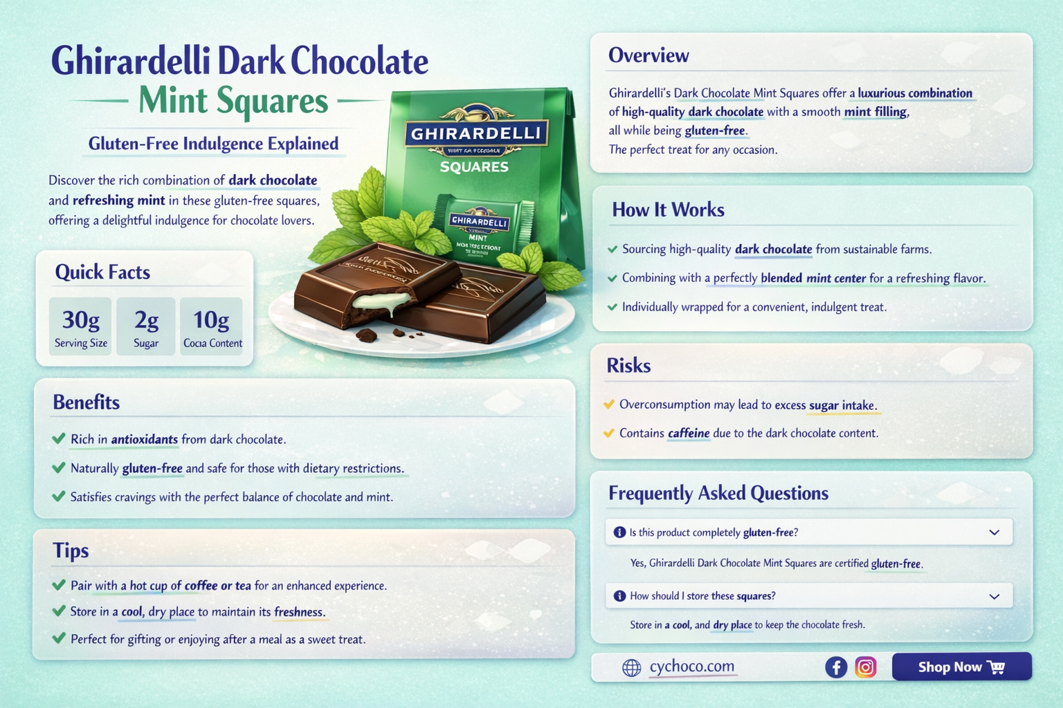 are ghirardelli dark chocolate mint squares gluten free