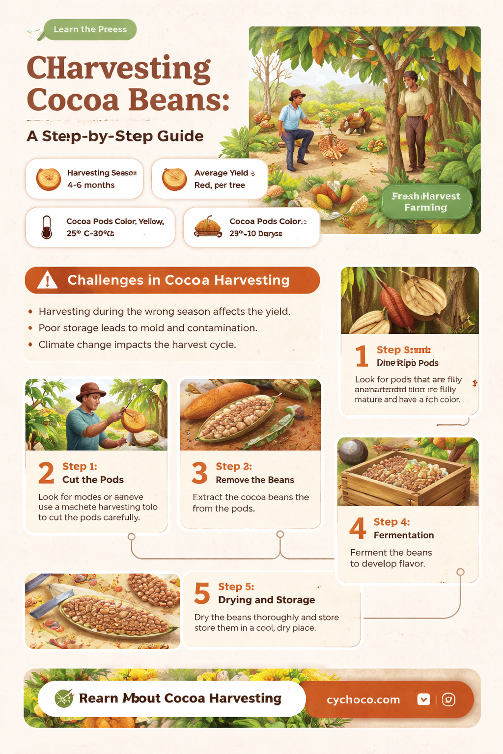 how are cocoa beans harvested
