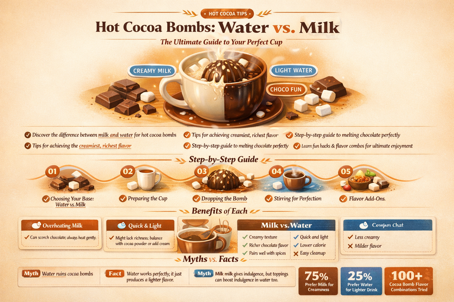 do you put hot cocoa bombs in water or milk