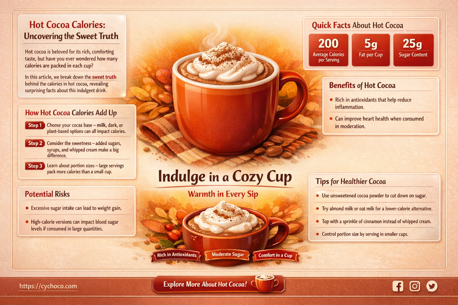 how many calories does hot cocoa have
