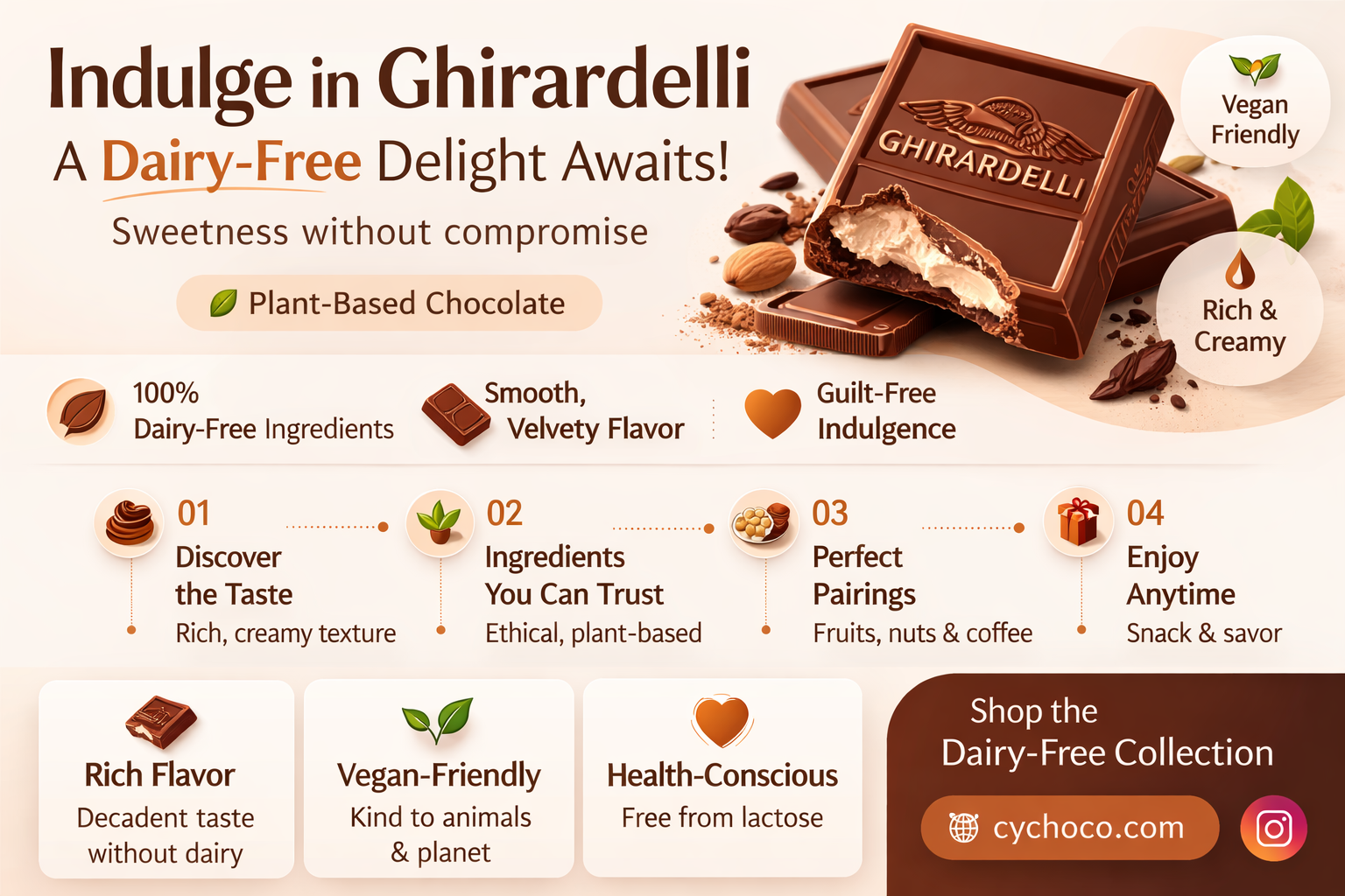 is ghiradelli 70 cacao chocolate bar dairy free