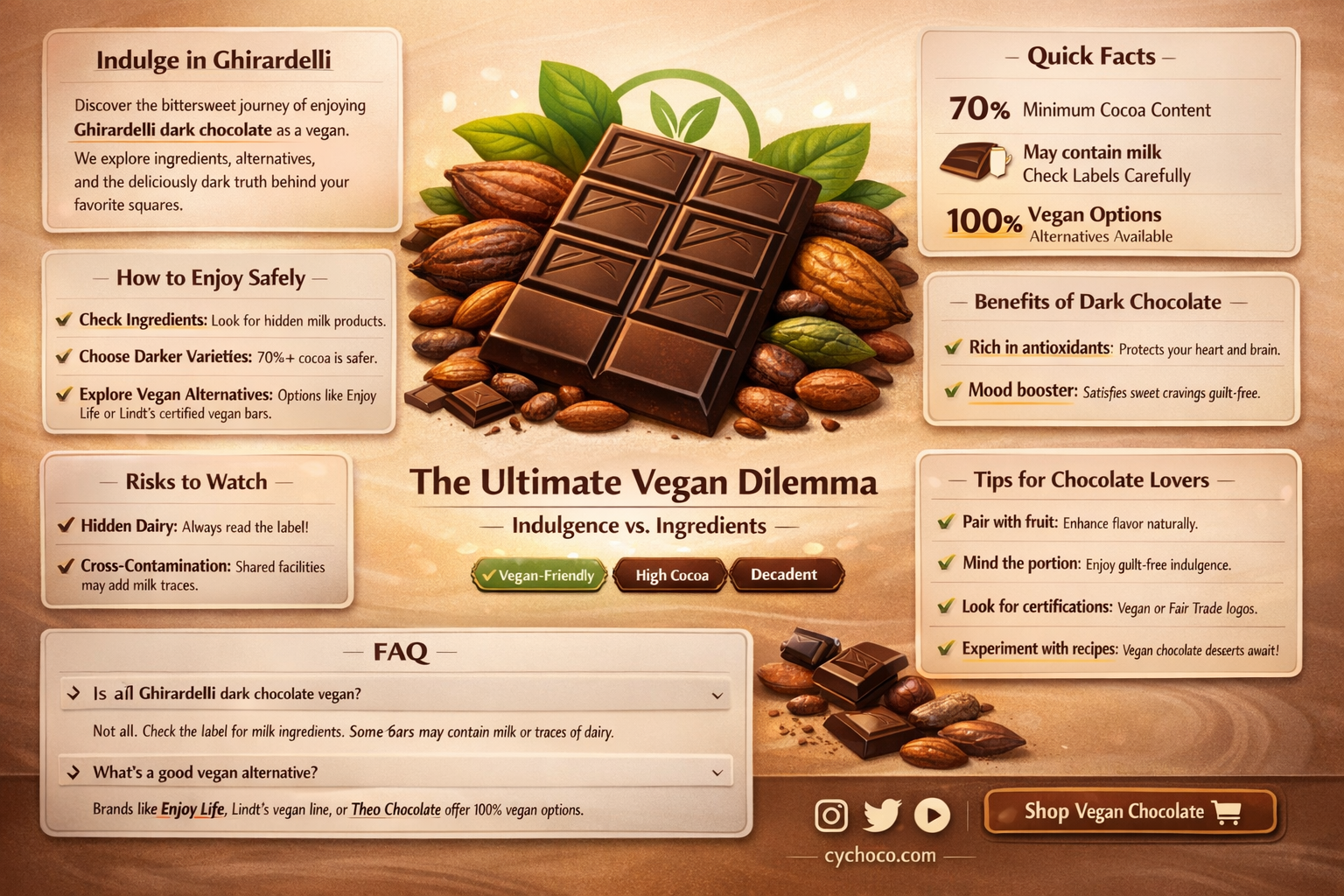 is ghirardelli dark chocolate vegan