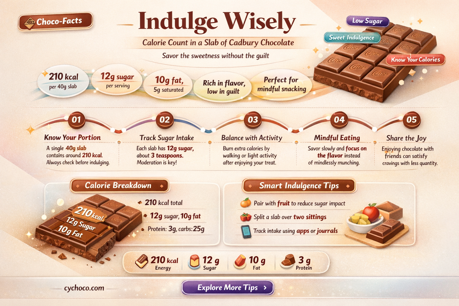 how many calories in a slab of cadbury chocolate