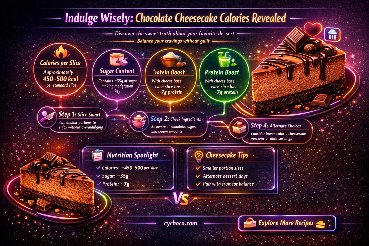 how many calories in a piece of chocolate cheesecake
