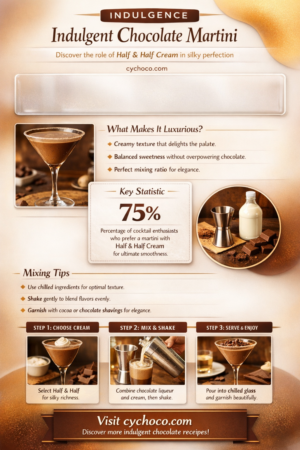do you use half and half cream in chocolate martini
