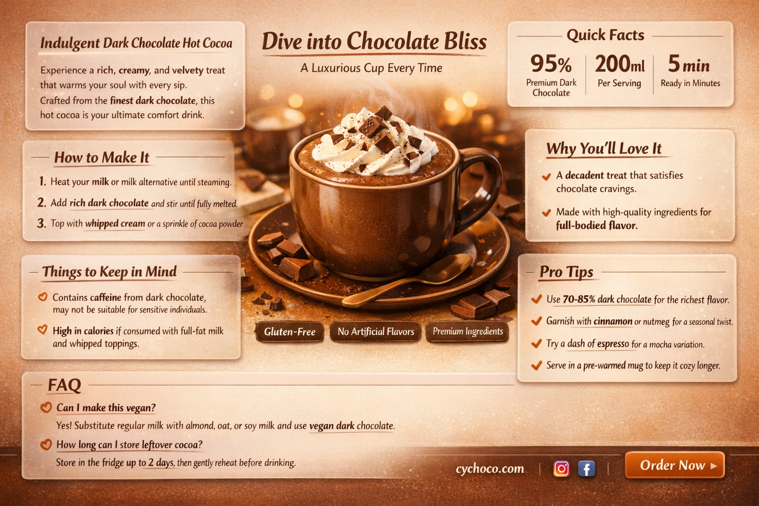 how to make hot cocoa with dark chocolate