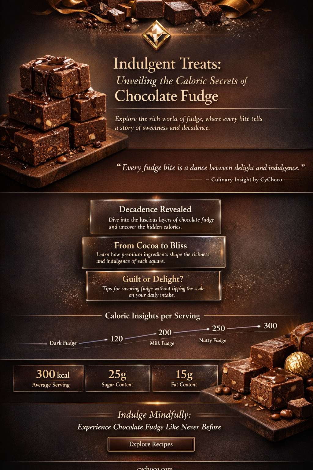 how many calories in a piece of chocolate fudge