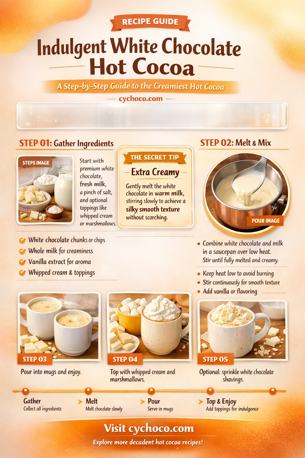 how to make white chocolate hot cocoa