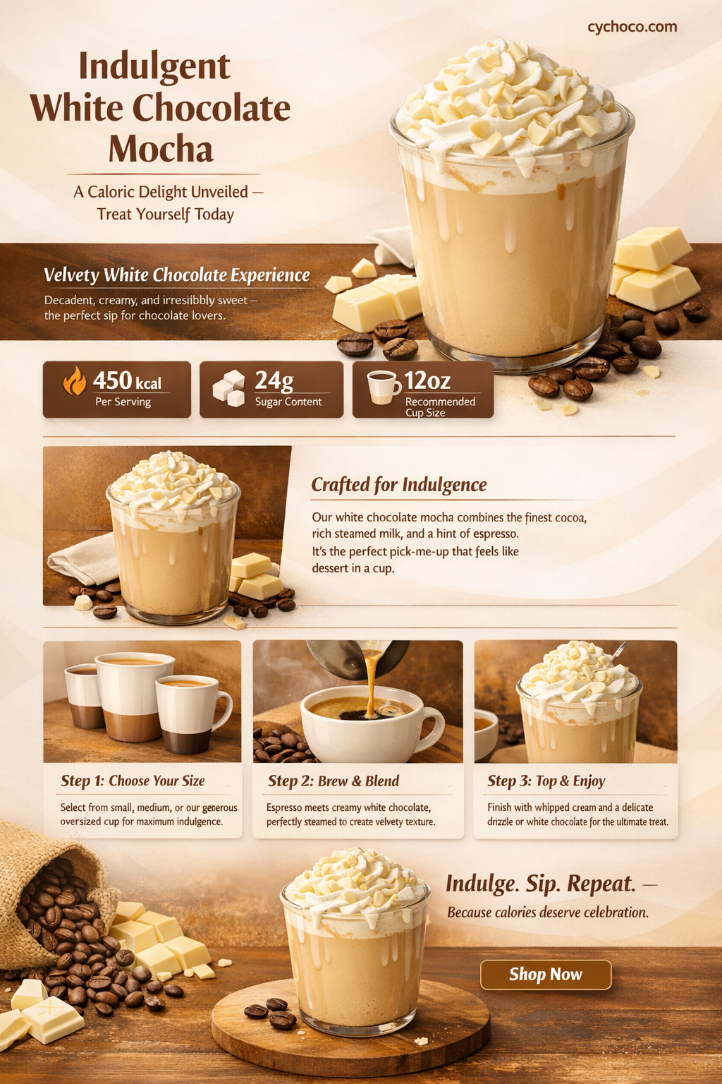 how many calories in a white chocolate mocha