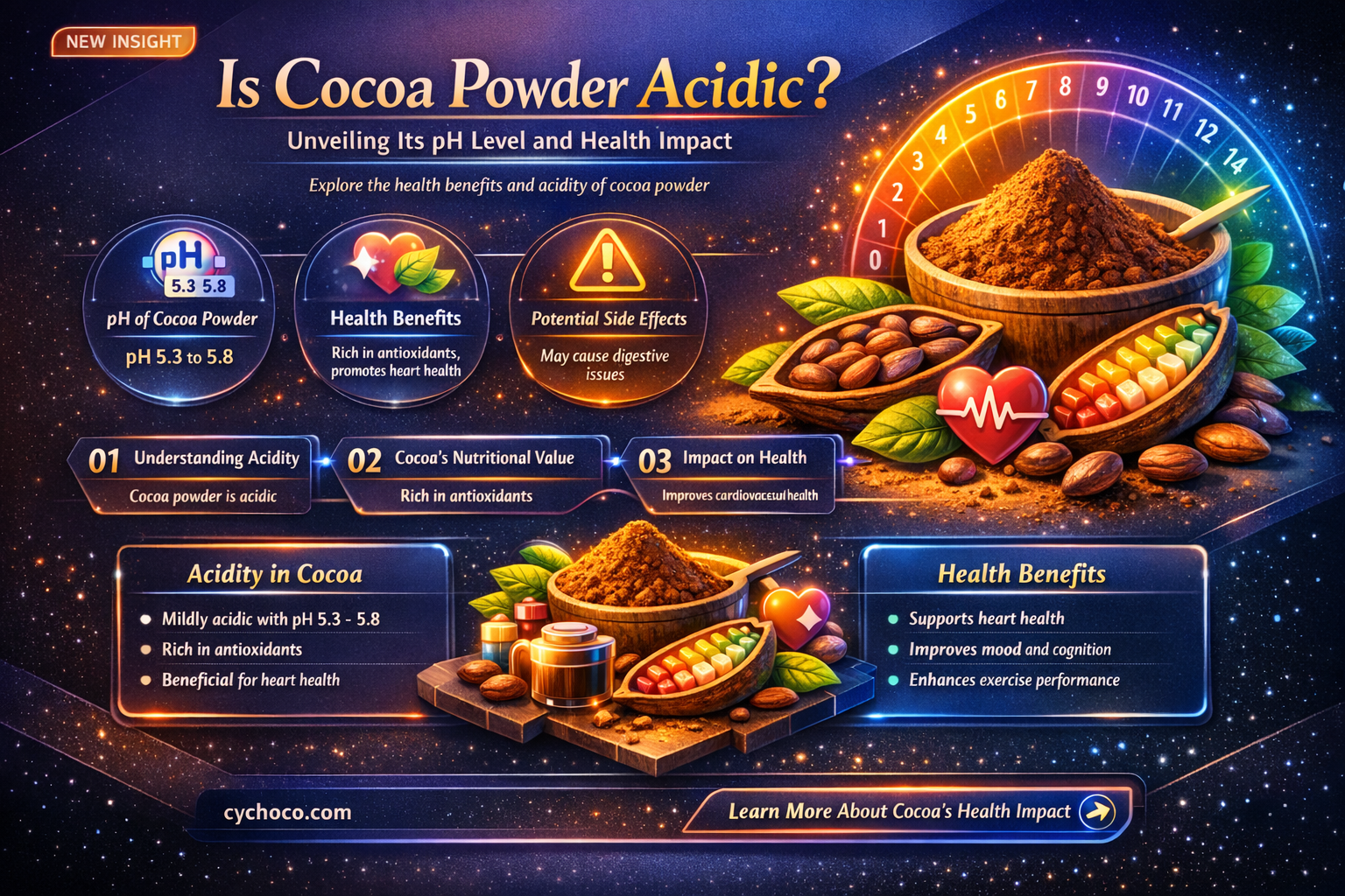 is cocoa powder acidic