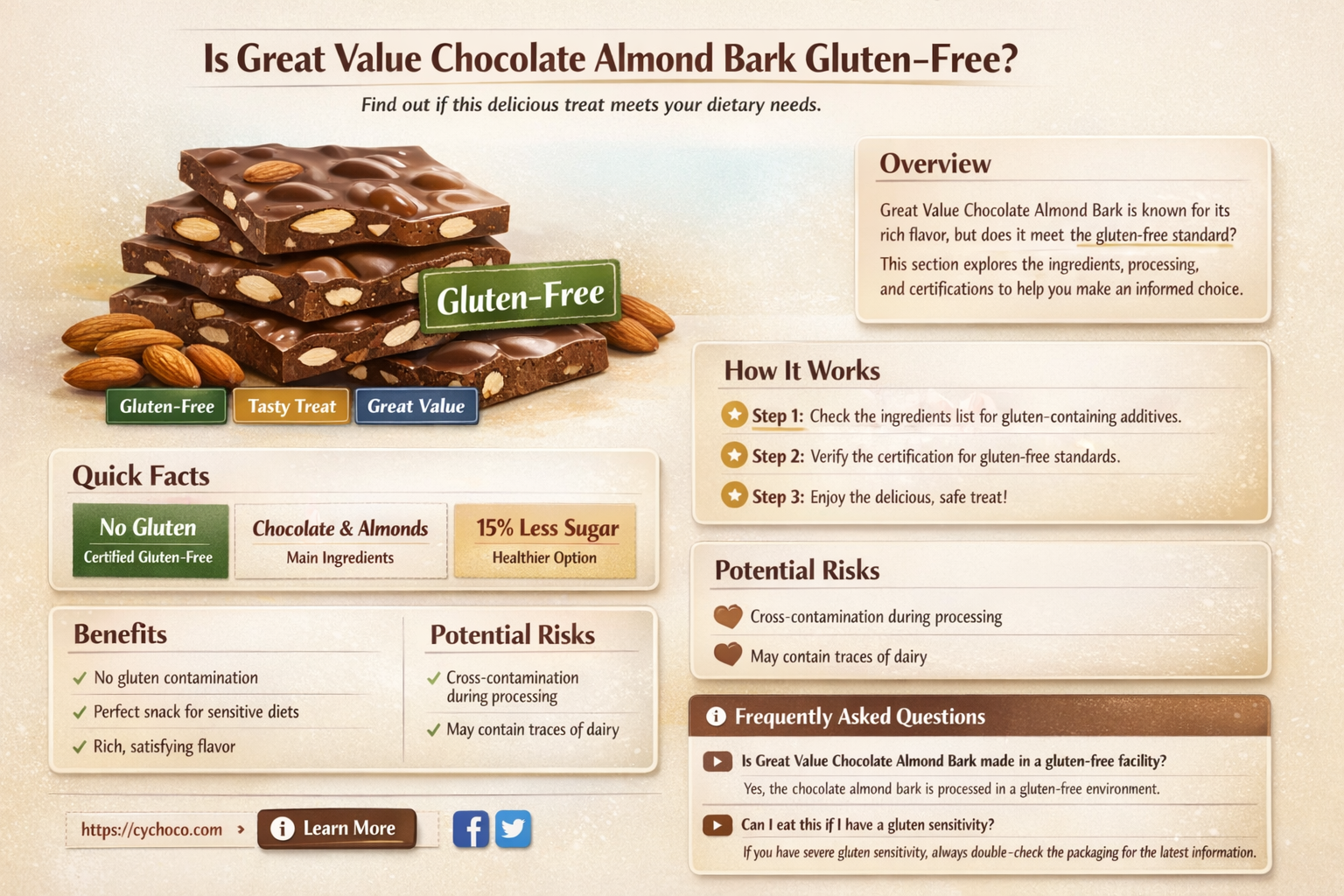 is great value chocolate almond bark gluten free