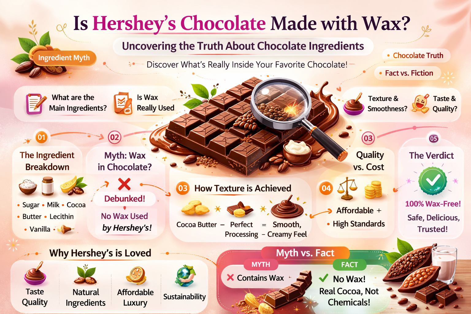 is hershey chocolate made with wax