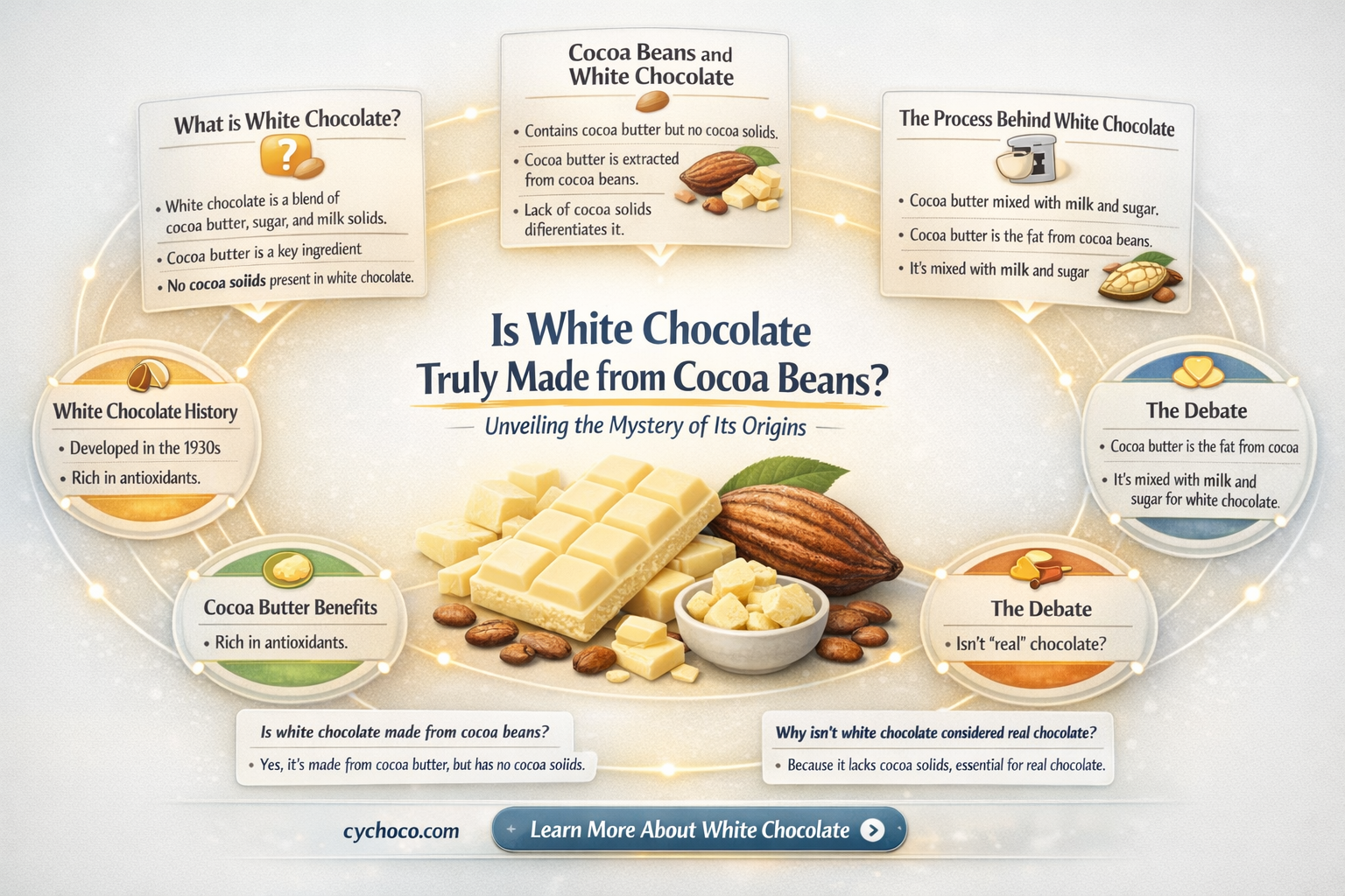 is white chocolate made from cocoa beans