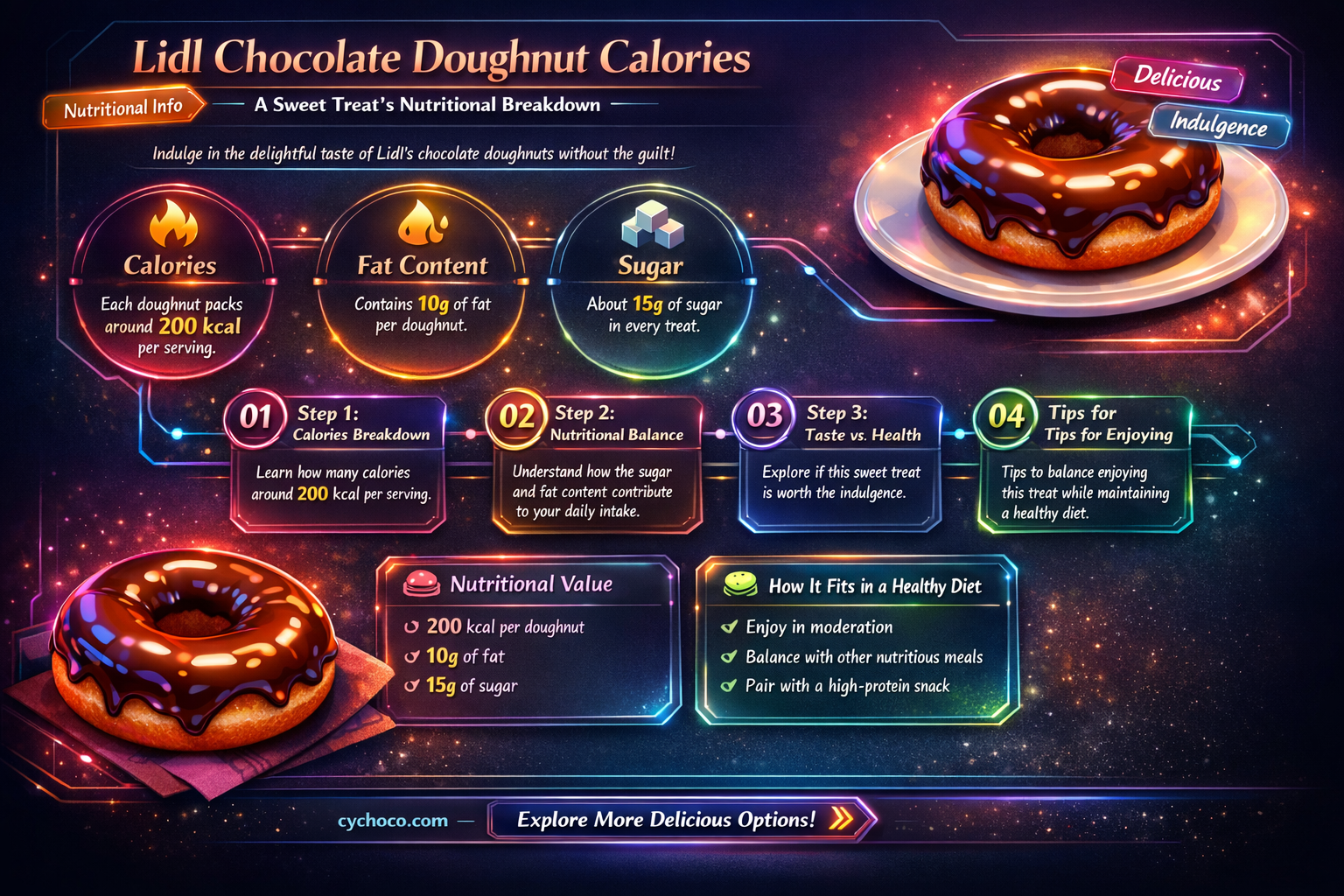 how many calories in a lidl chocolate doughnut