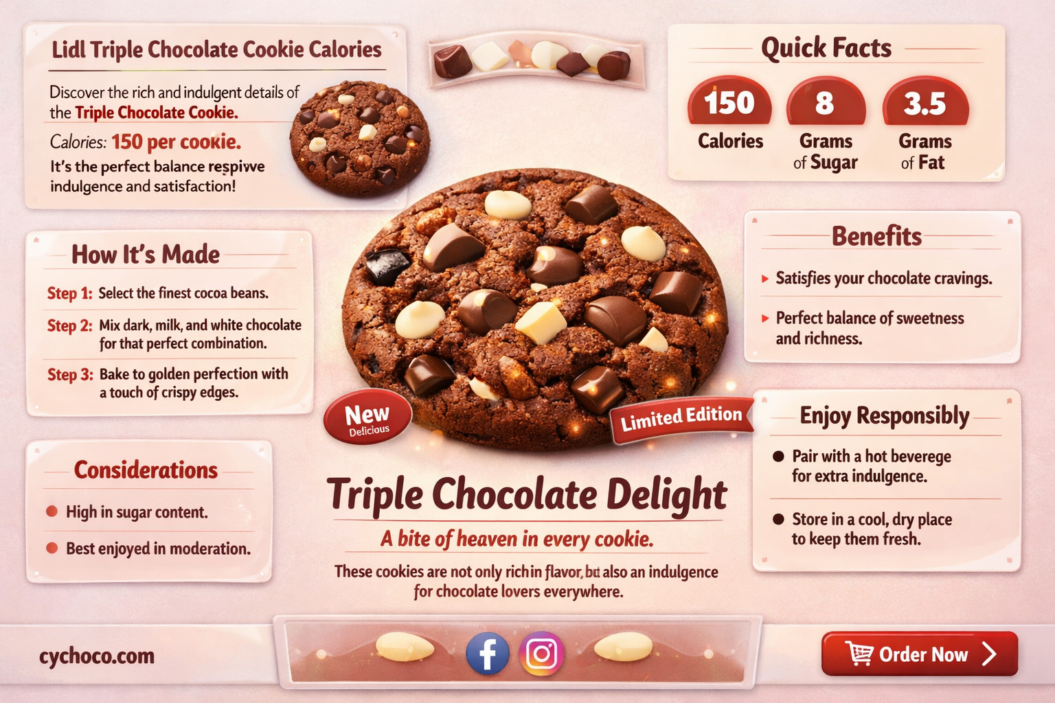 how many calories in a lidl triple chocolate cookie