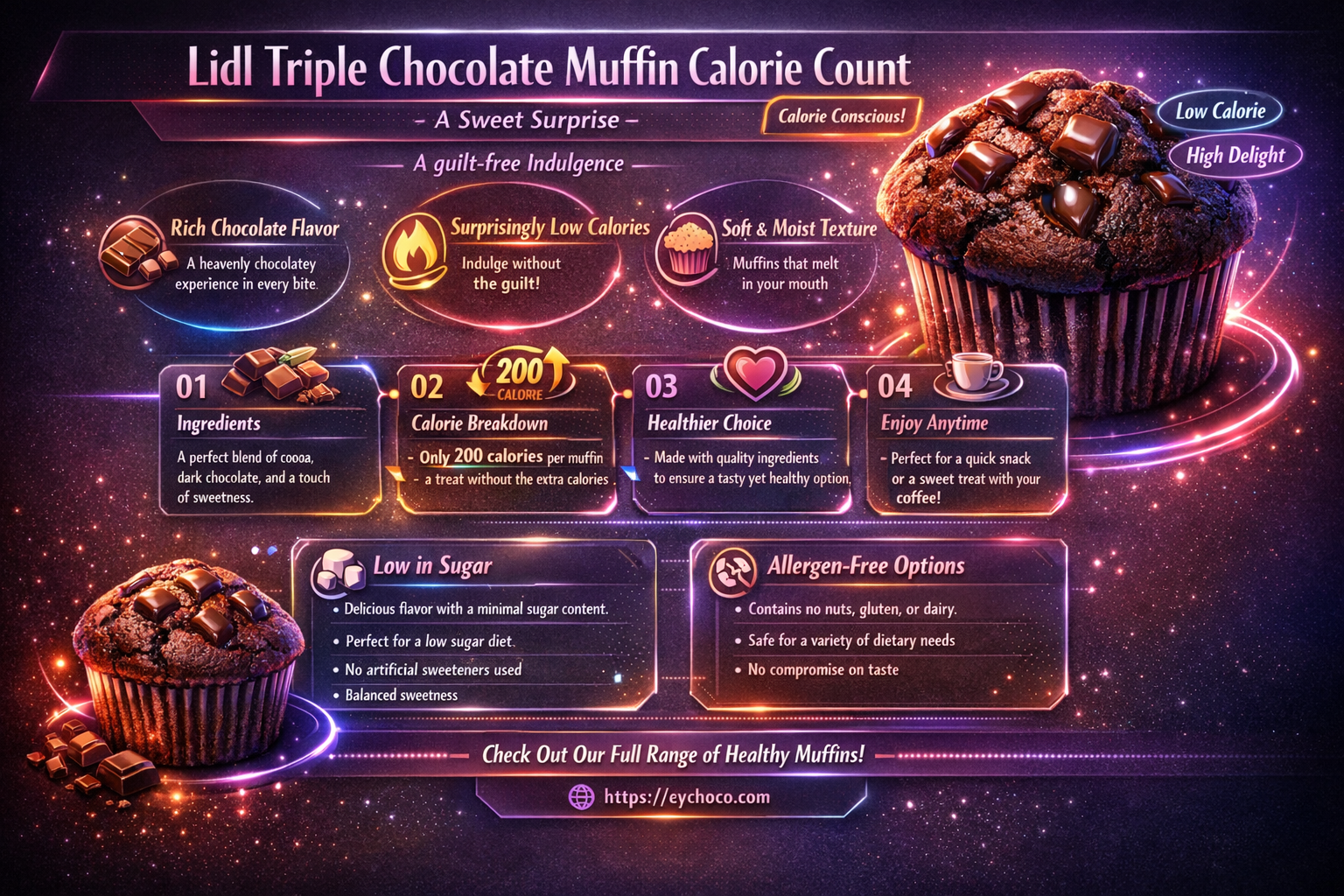 how many calories in a lidl triple chocolate muffin