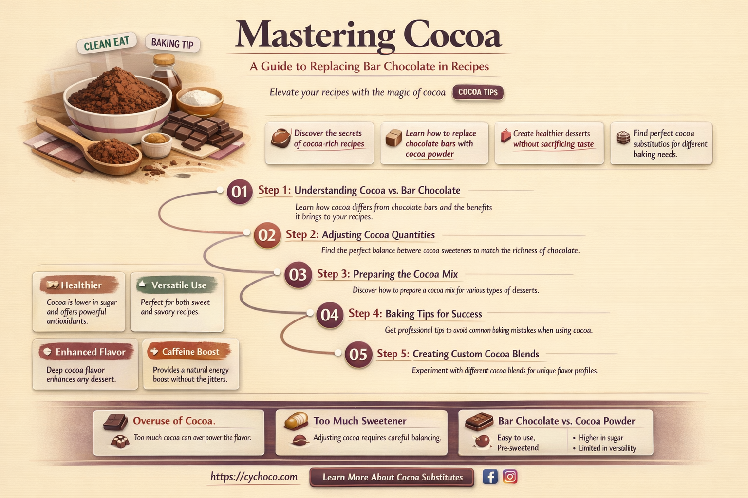 how to use cocoa instead of bar chocolate