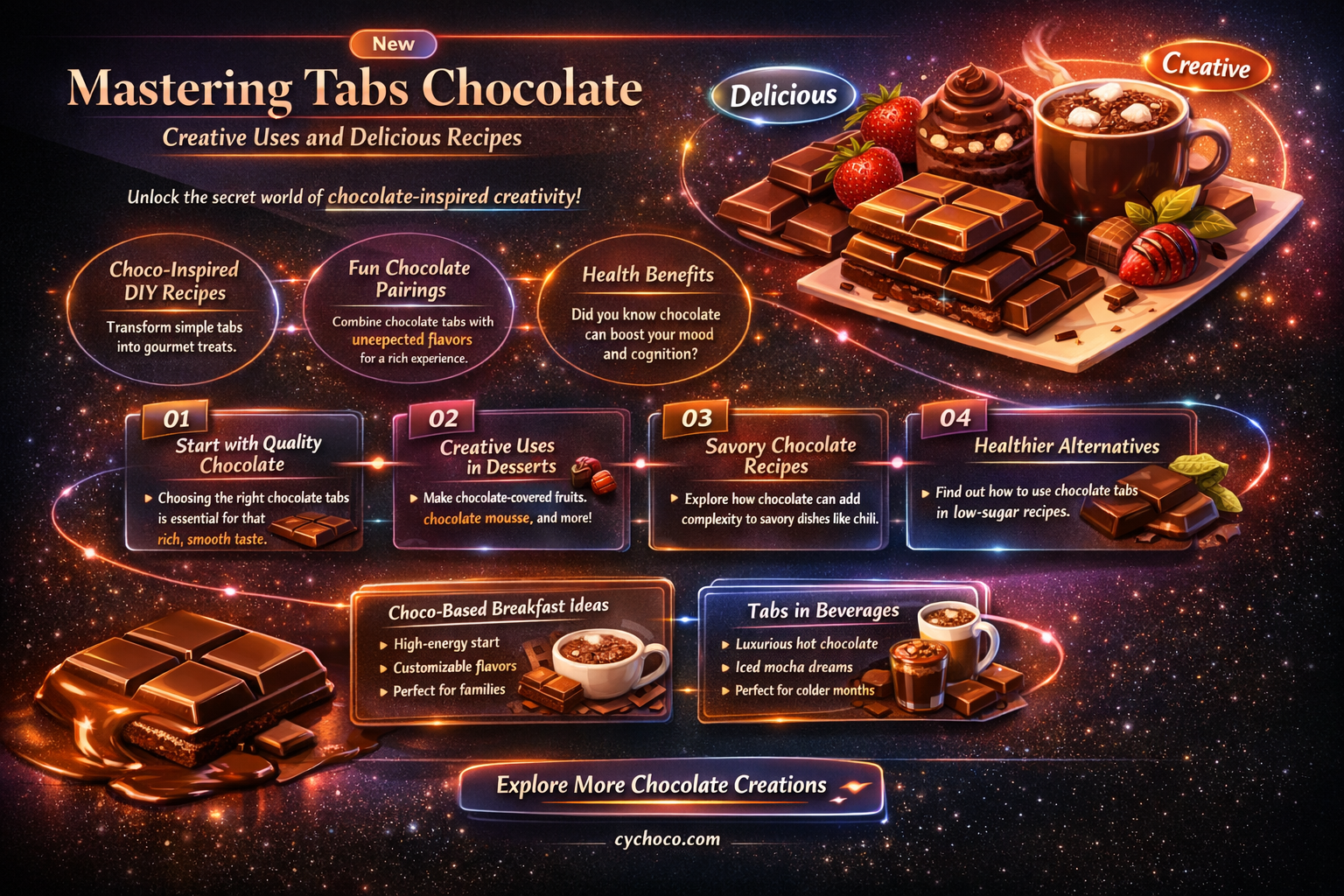 how to use tabs chocolate