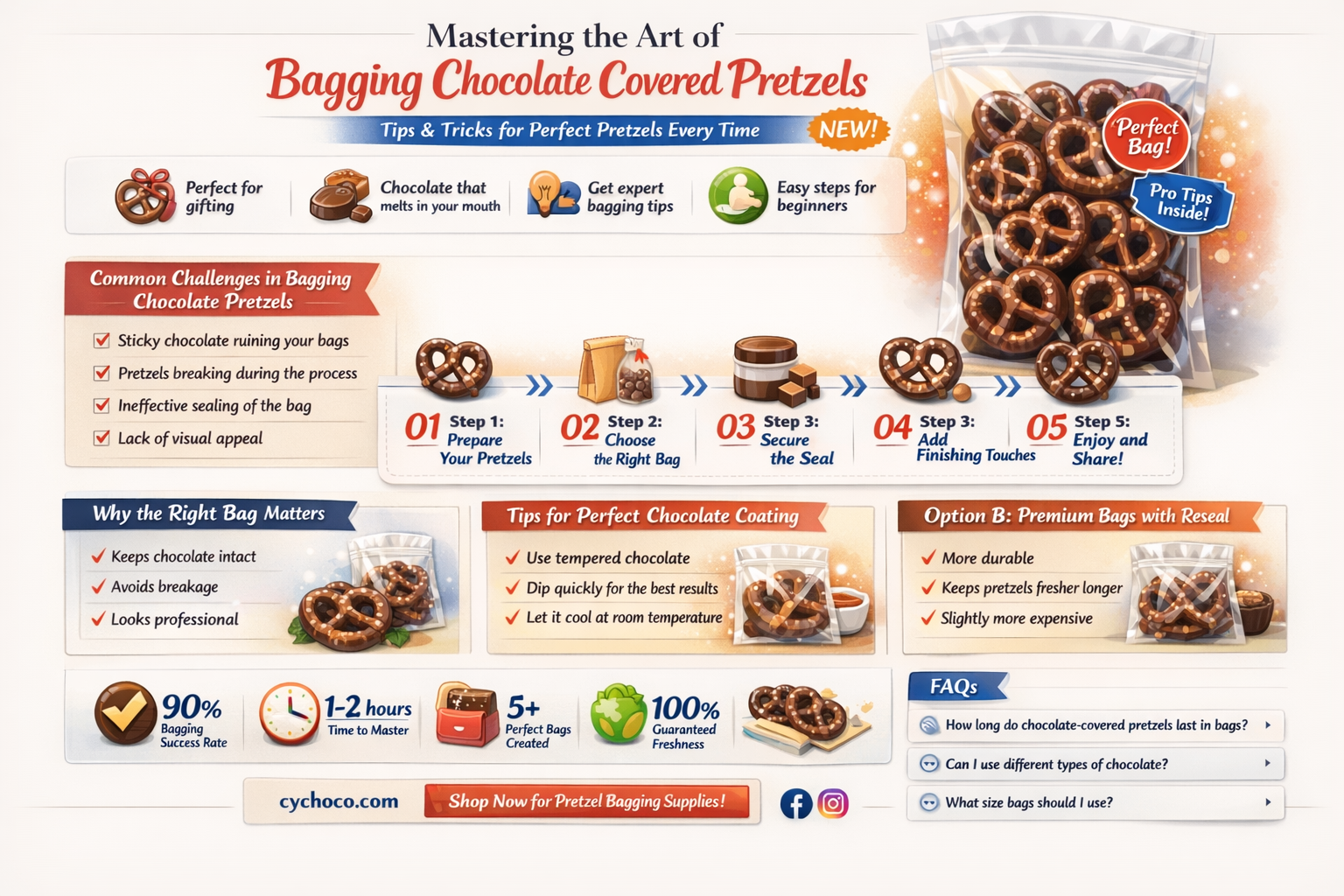 how to bag chocolate covered pretzels