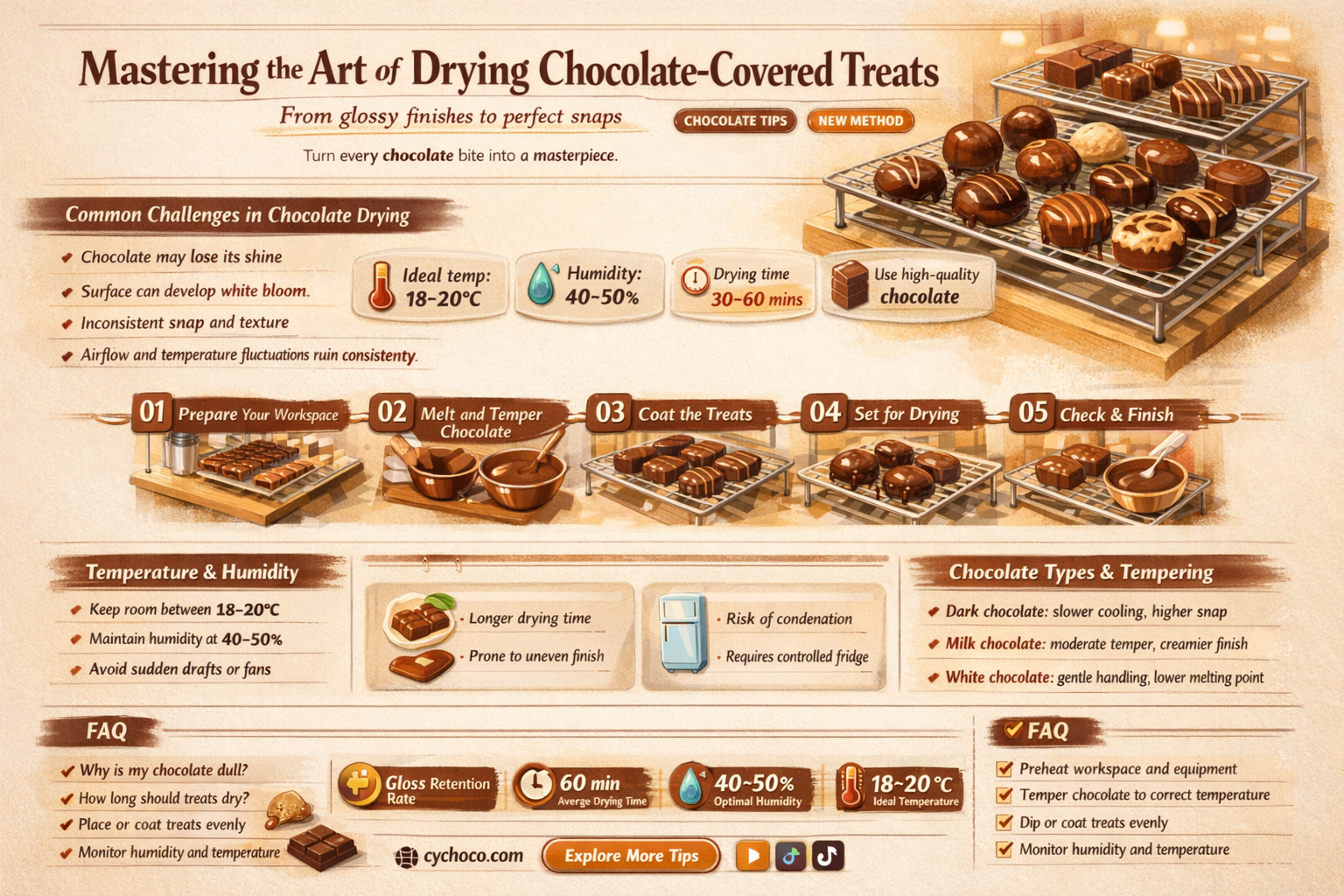 how to dry chocolate covered