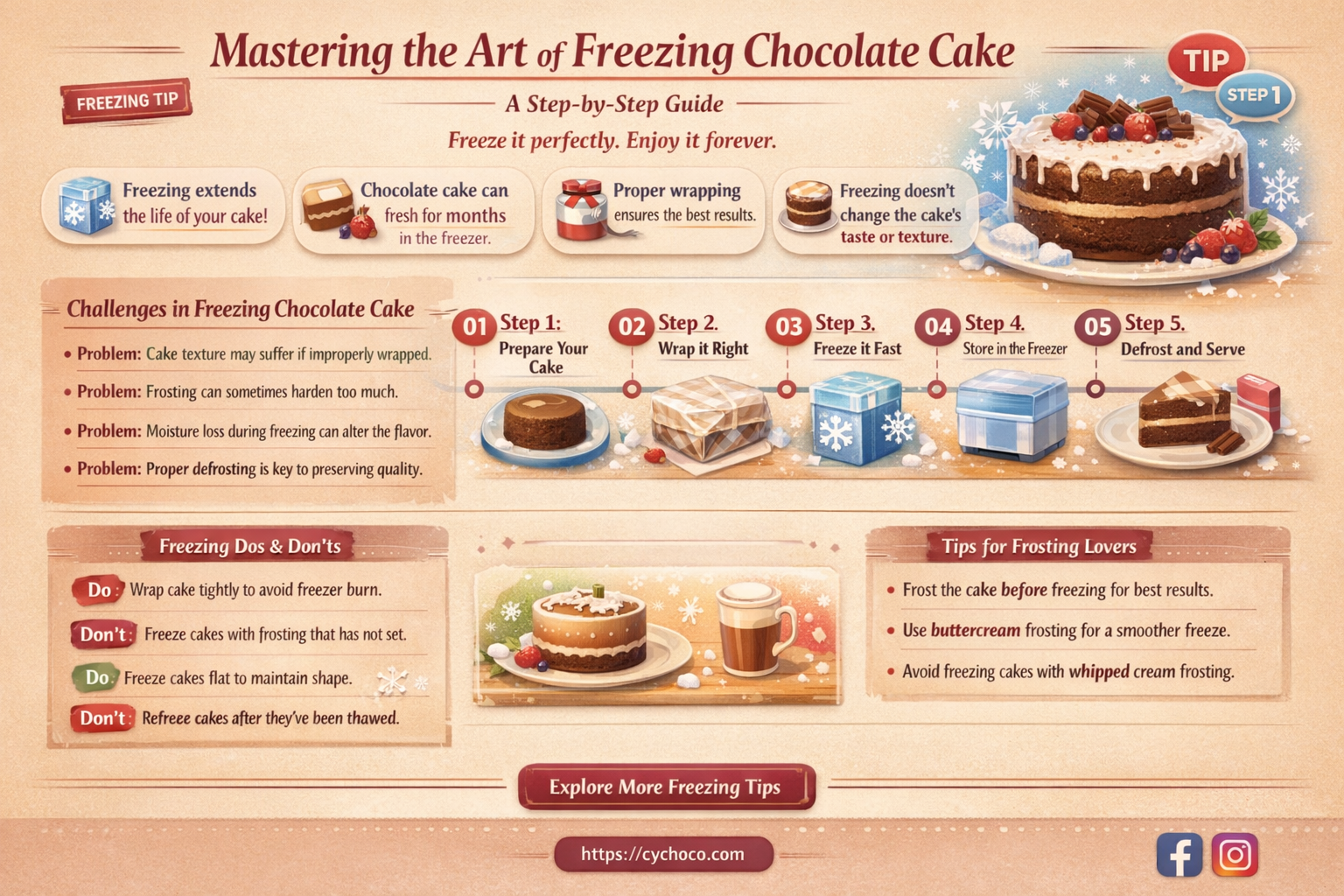 how to freeze chocolate cake
