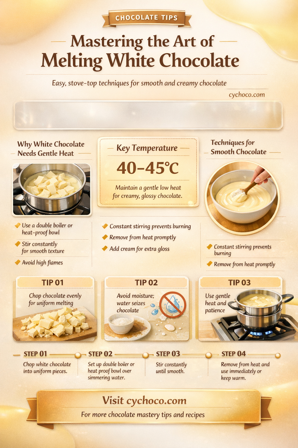 how to melt white chocolate on the stove