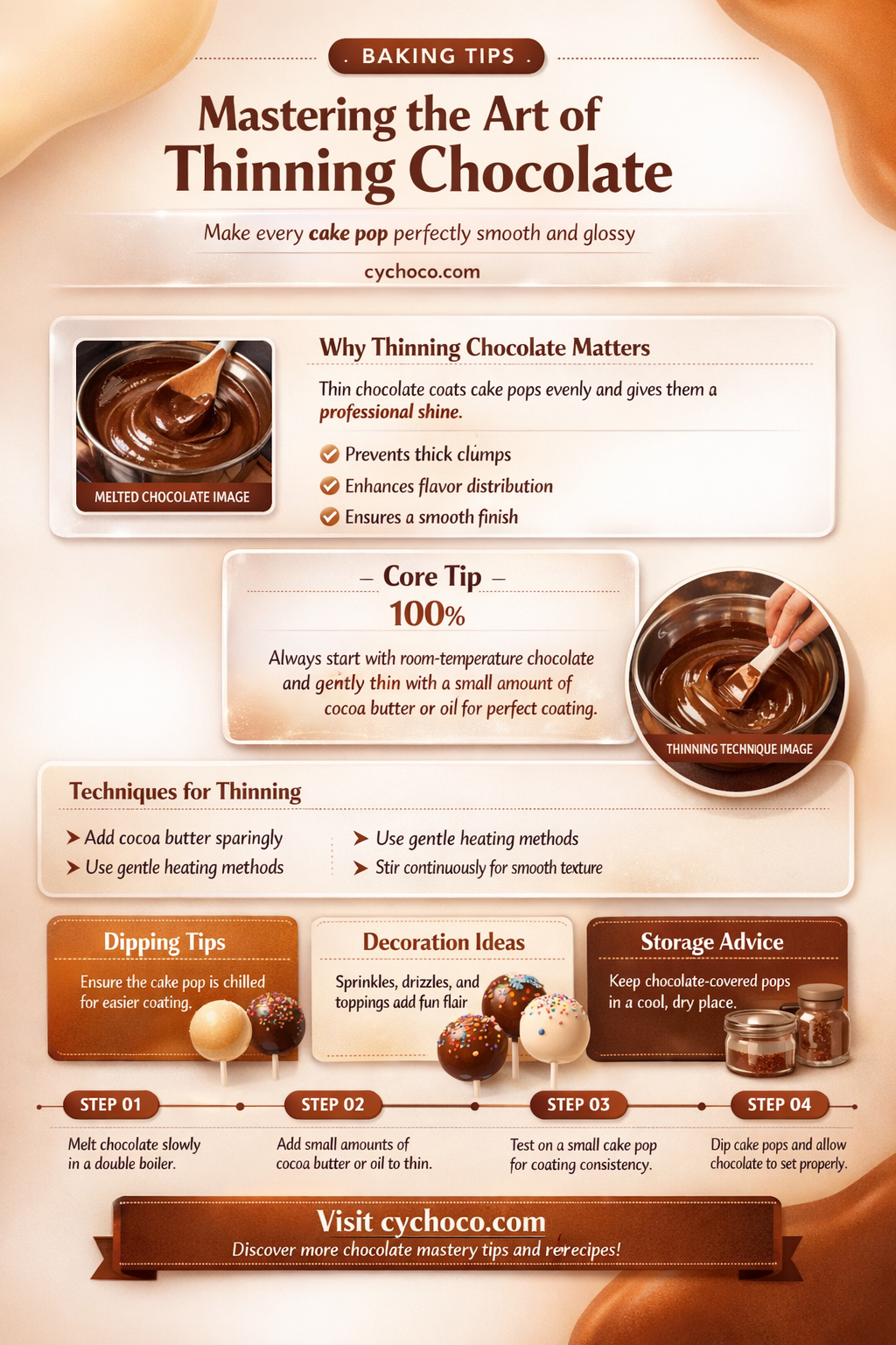 how to thin chocolate for cake pops