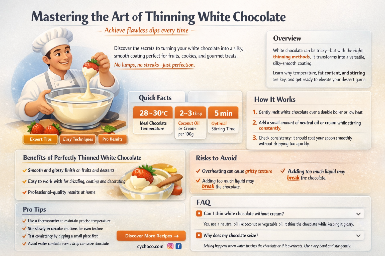 how to thin white chocolate for dipping