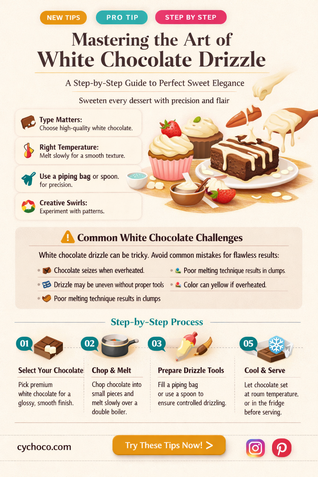 how to drizzle white chocolate