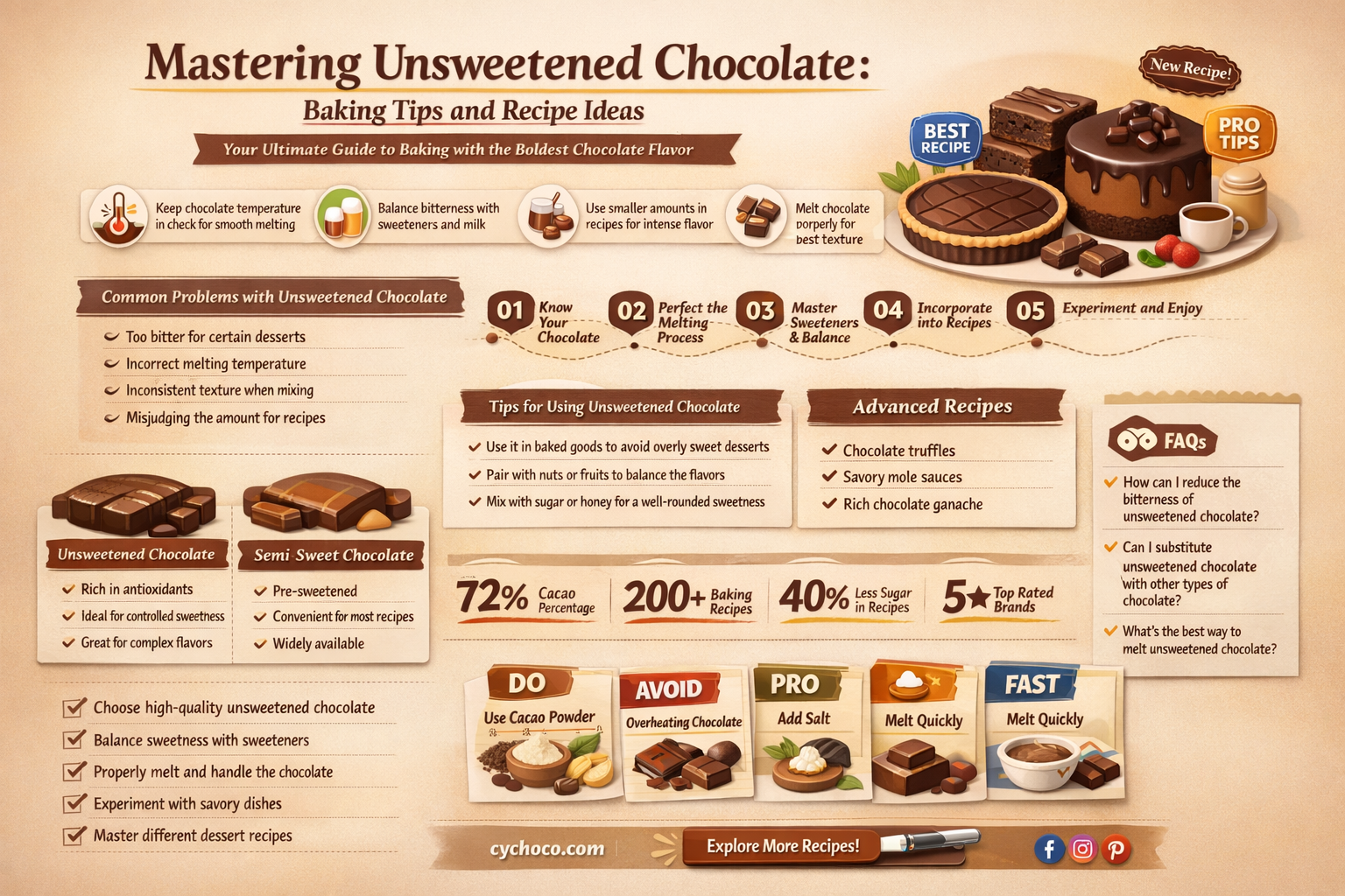 how to use unsweetened chocolate baking bar