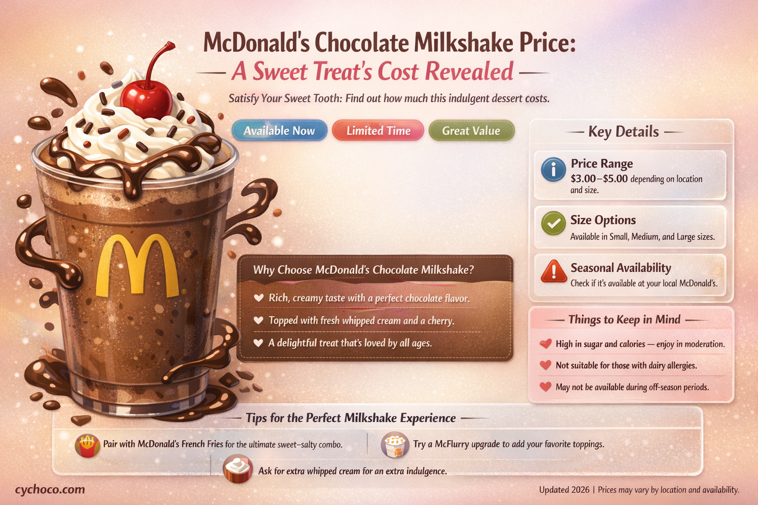 how much is a mcdonalds chocolate milkshake