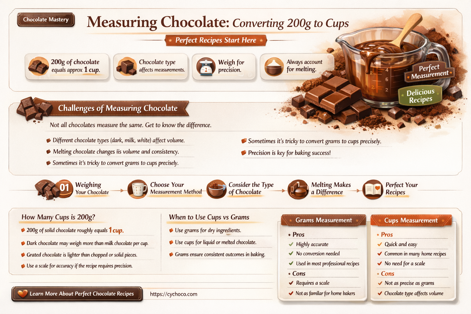 how many cups is 200g of chocolate