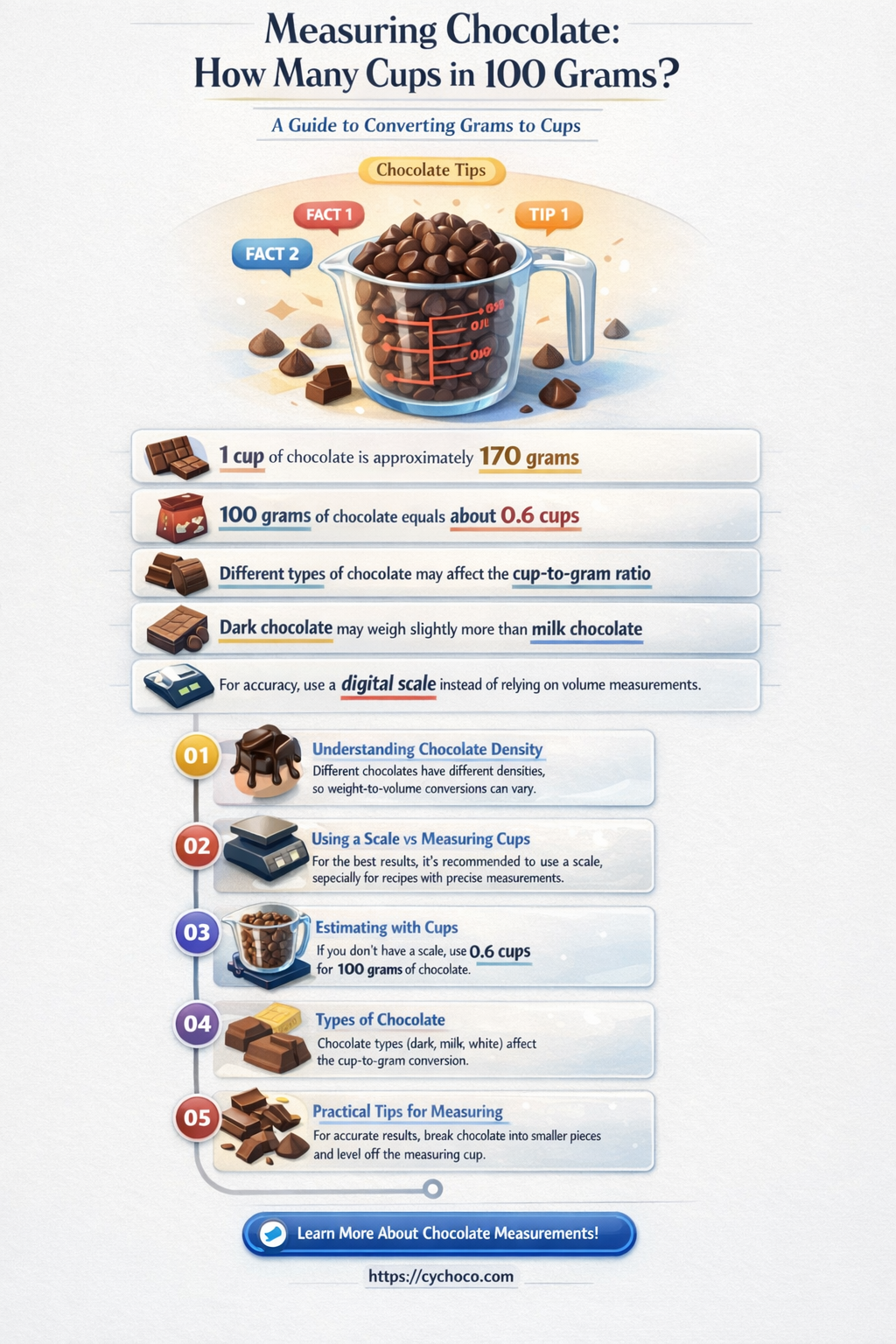 how many cups is 100 grams chocolate