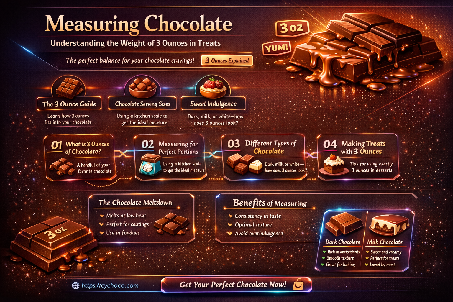how much is 3 ounces of chocolate