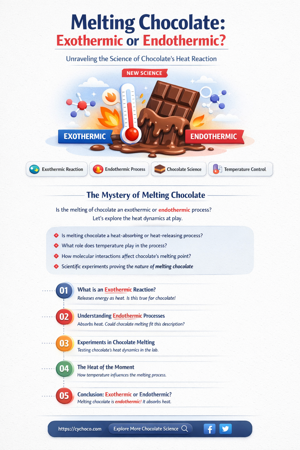 is melting chocolate an exothermic process or an endothermic process
