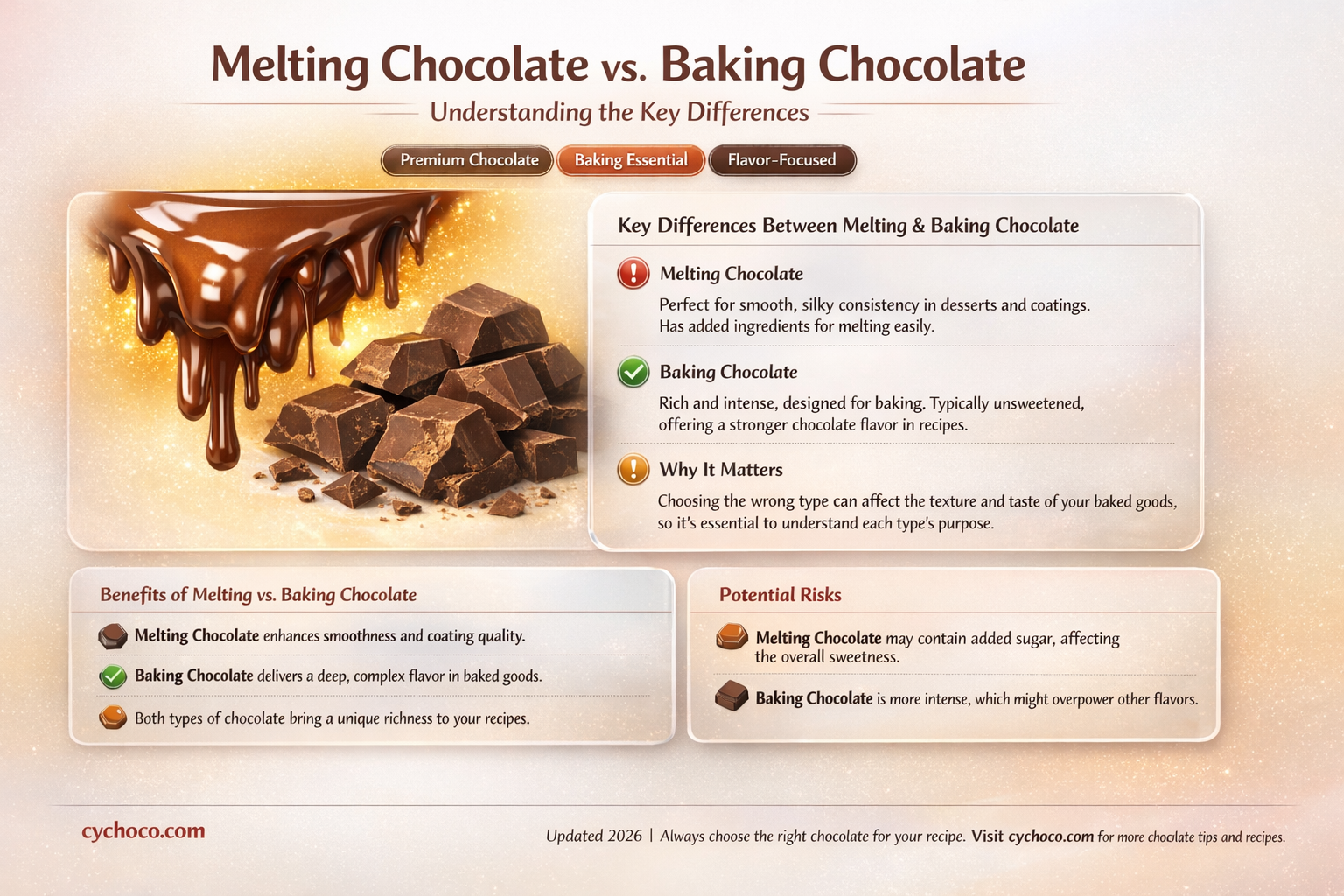 is there a difference between melting chocolate and baking ch