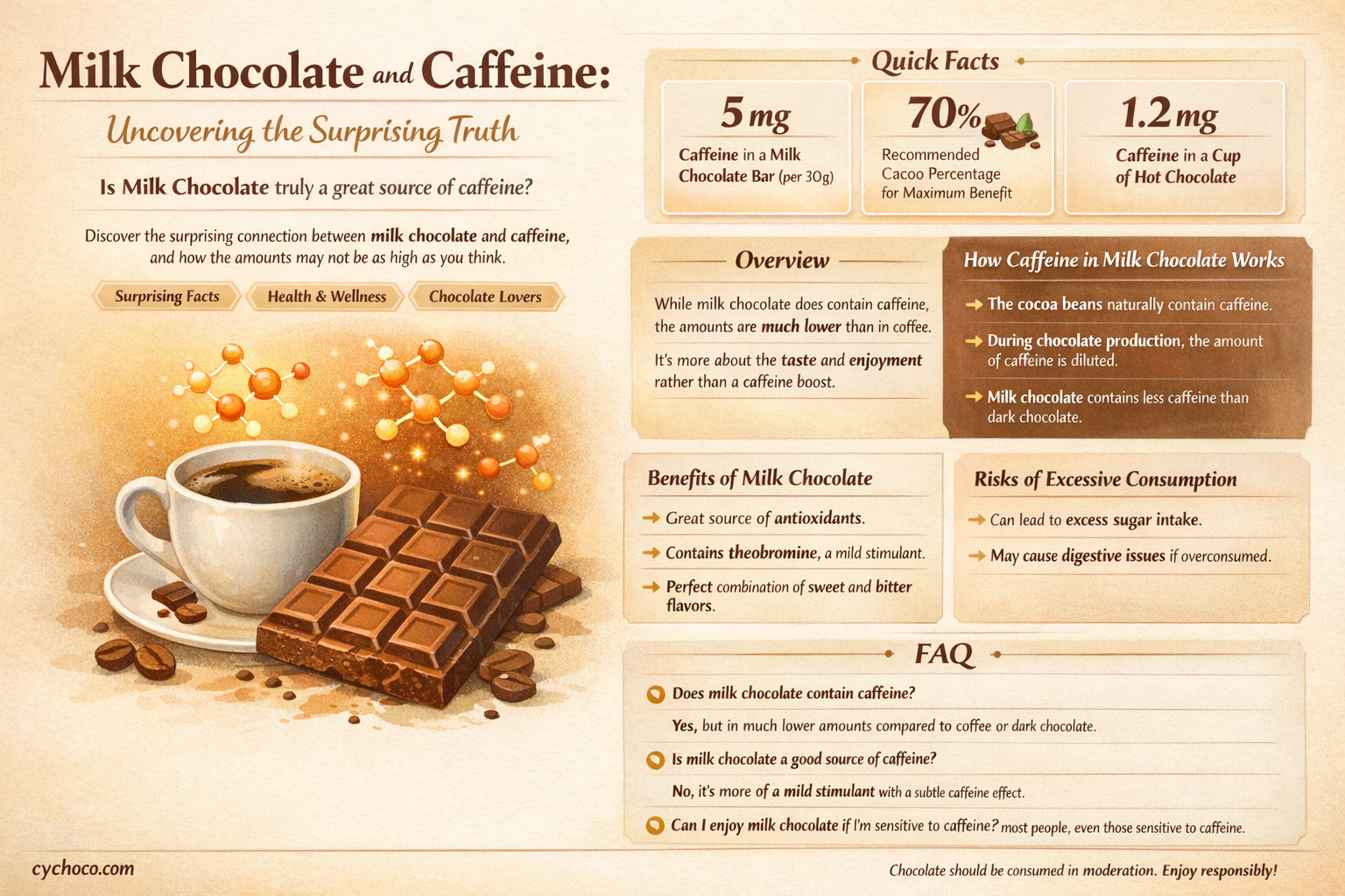 does milk chocolate contain caffeine