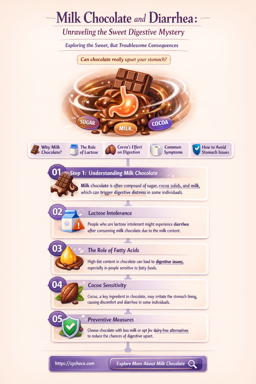 can eating milk chocolate cause diarrhea