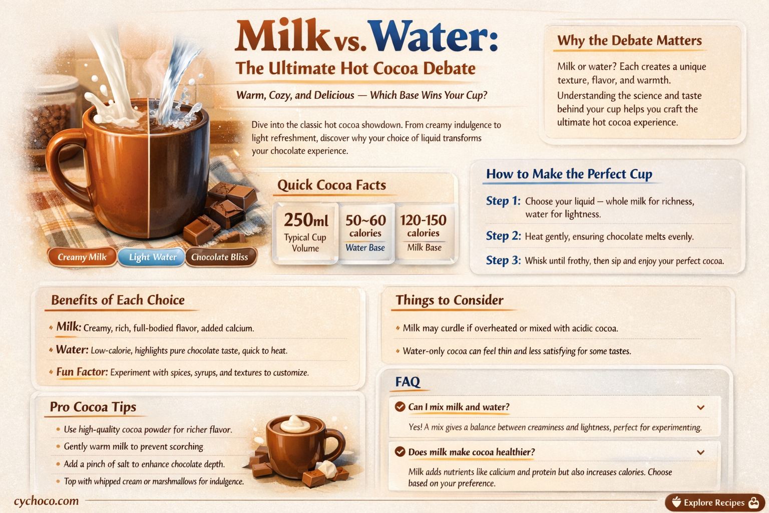do you use milk or water for hot cocoa