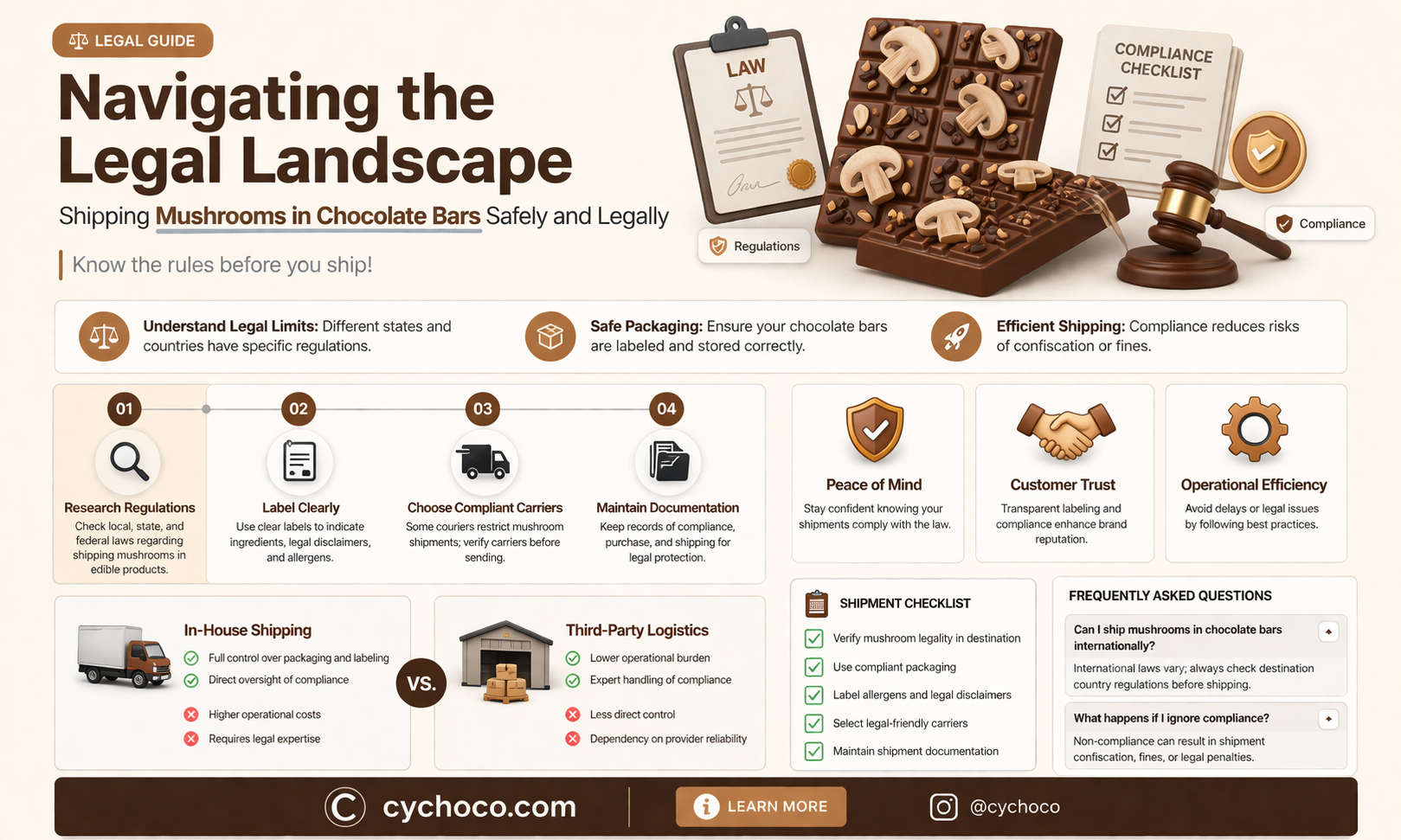 is it illegal to ship mushrooms in a chocolate bar