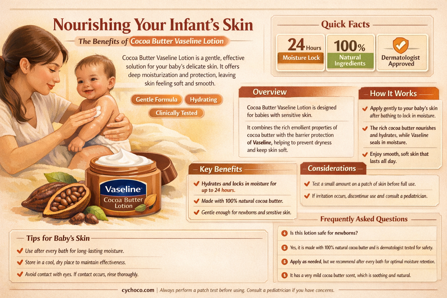 can i use cocoa butter vaseline lotion on my infant