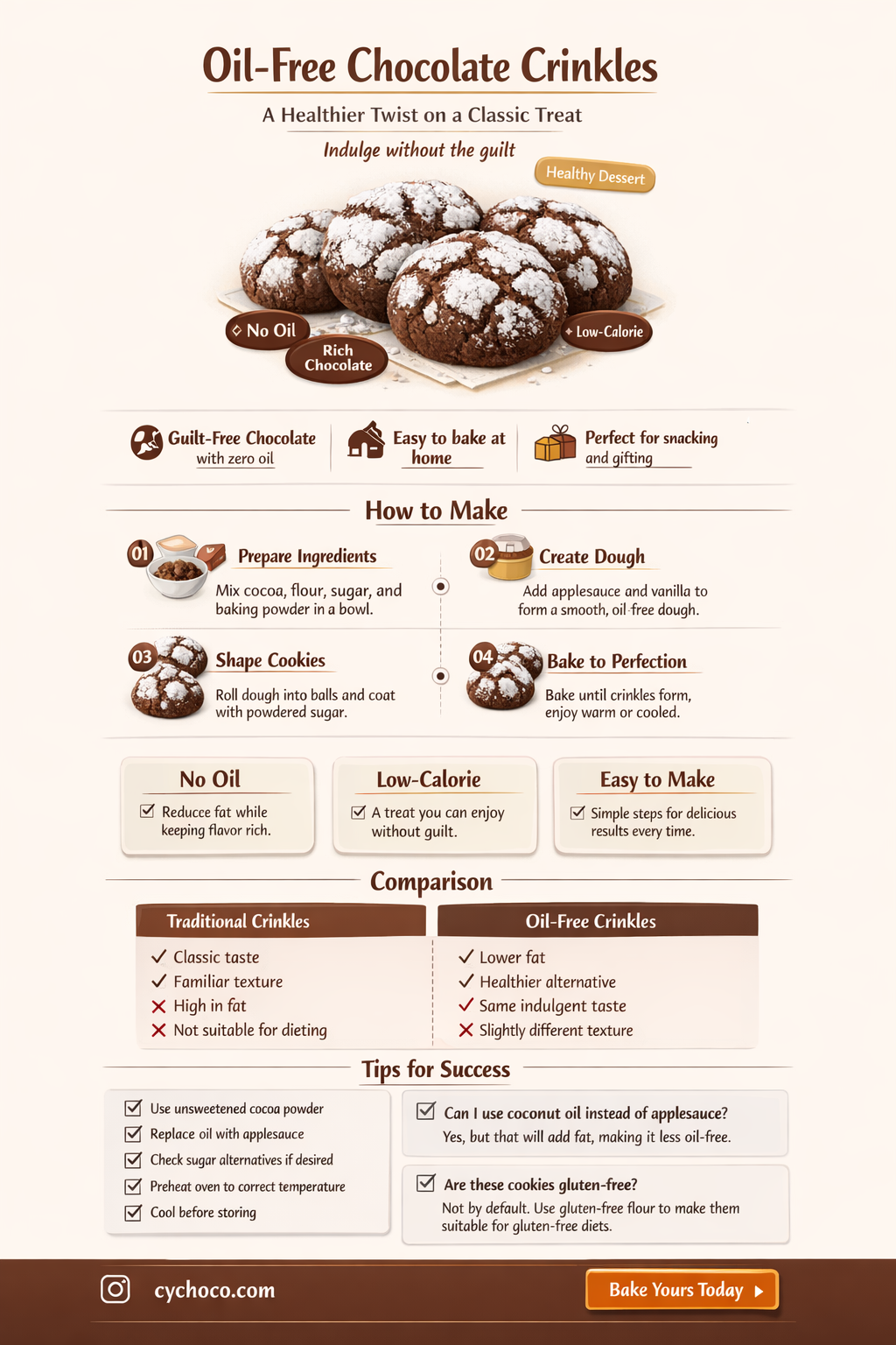 is there a recipe for chocolate crinkles made without oil